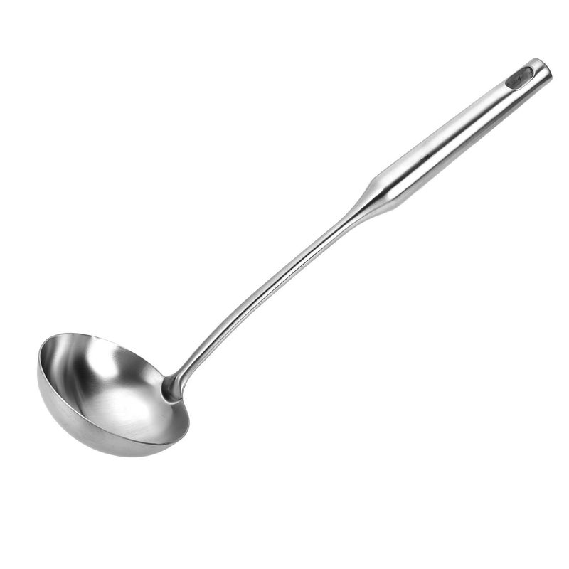 TBWHL Metal Soup Ladle 13.4" 304 Stainless Steel with Long Handle - Professional Kitchen Ladle with Ergonomic Handle & Perfect Balance for Gravy, Sauce & Broth - Image 1